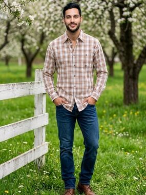 TwentyX Wrangler Button Down Yellow Plaid LT Longsleeved EUC